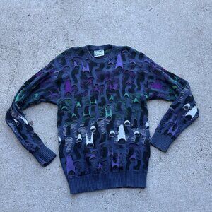 VTG Kalaroo Australia Mercerised Cotton Coogi Style Chunky Knit White Sweater S